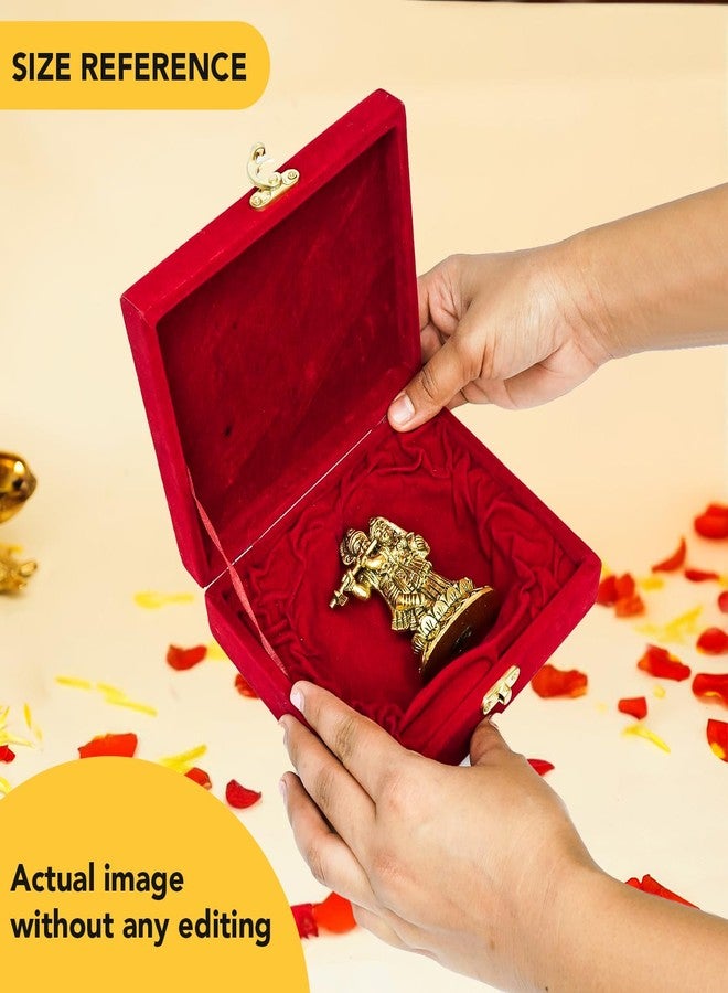Ekhasa 100% Pure Brass Radha Krishna Murti In Luxury Red Velvet Gift Box God Idols For Gifting | Best Wedding Gifts For Marriage Couple, Marriage Gifts For Couples, Housewarming, Shop Opening Ceremony - Image 3
